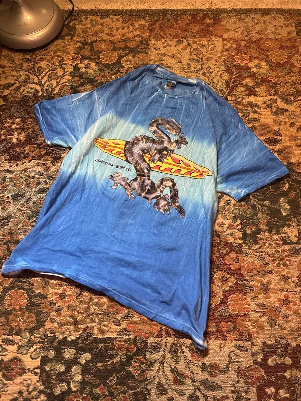 Vintage Brisco Bay Surf Co. Dragon Graphic Tie-Dye T-Shirt
